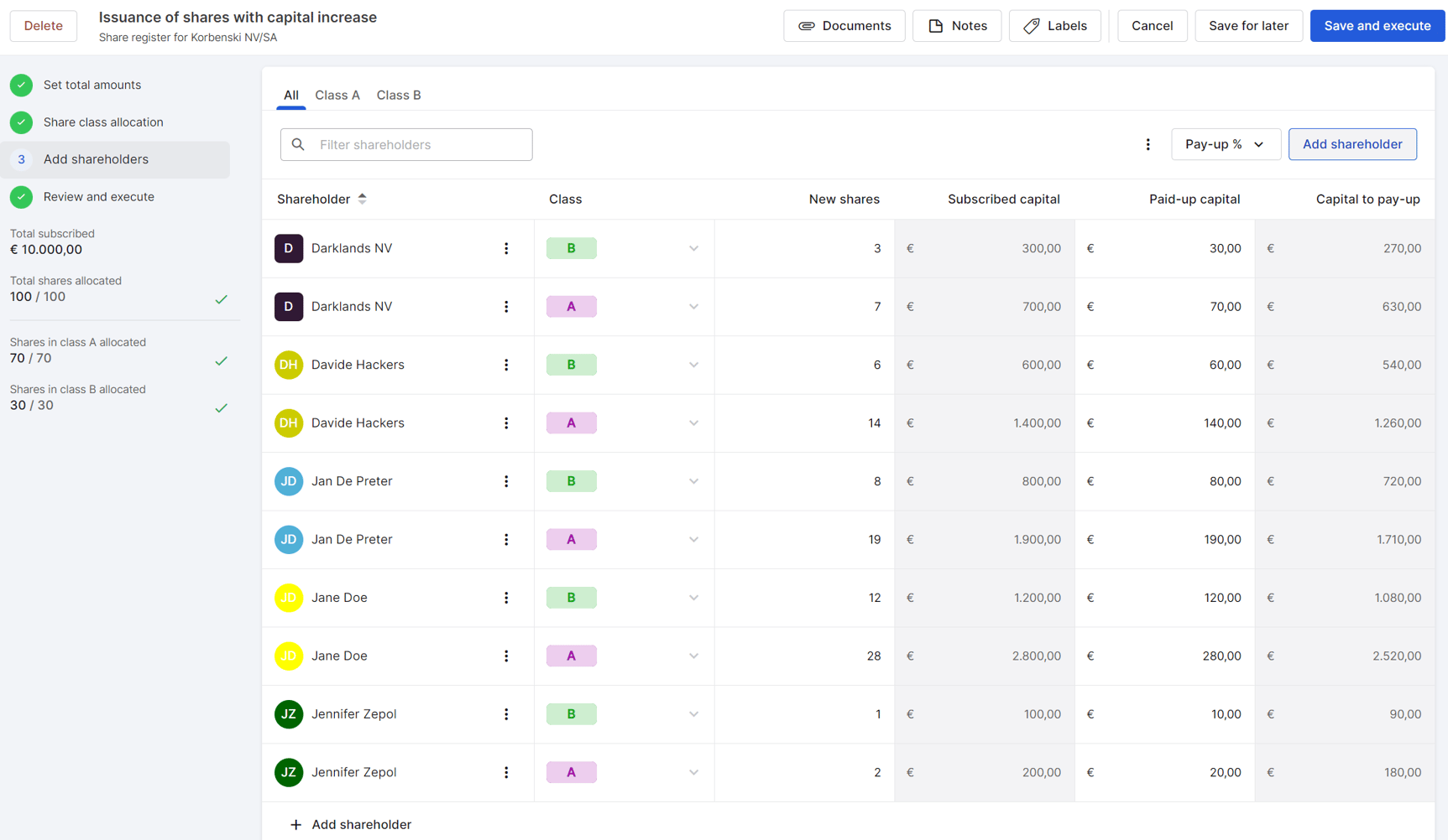 Generate Capital Call templates